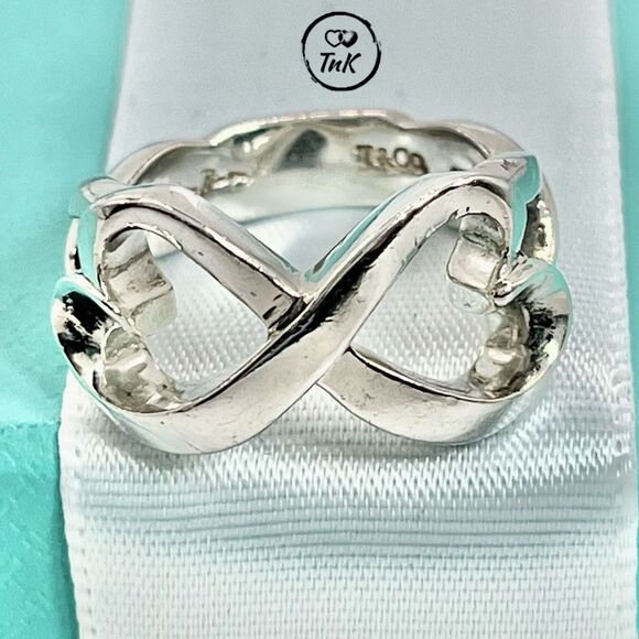 Tiffany & Co. Double Loving Heart Ring Paloma Picasso -529 Silver - Sz 6 - Picture 11 of 16